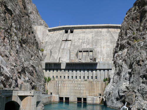 Toktogul Dam on the Middle Naryn River (Kyrgyzstan)